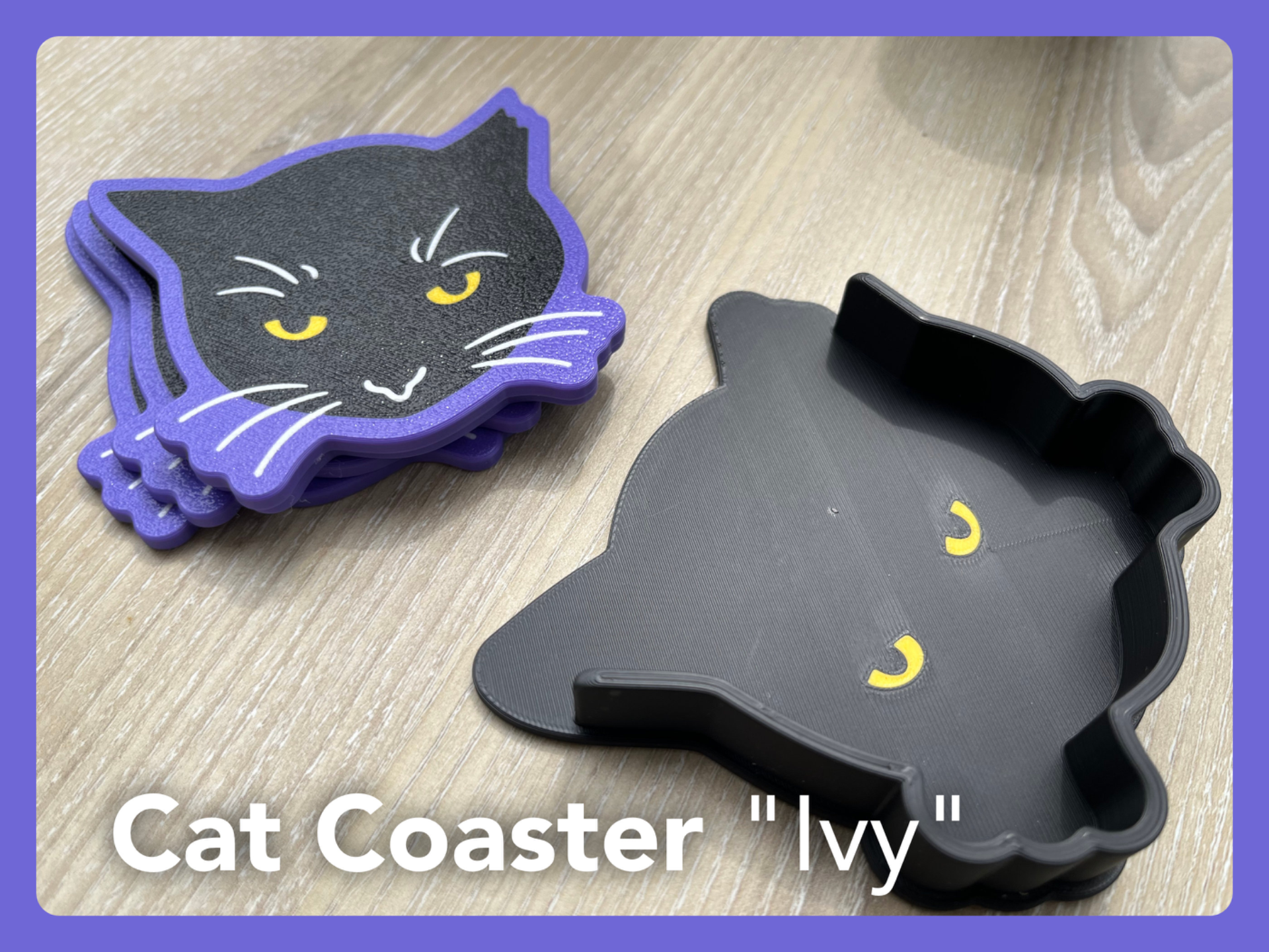 Cat Coasters with Holder – Purr-fect Decor!