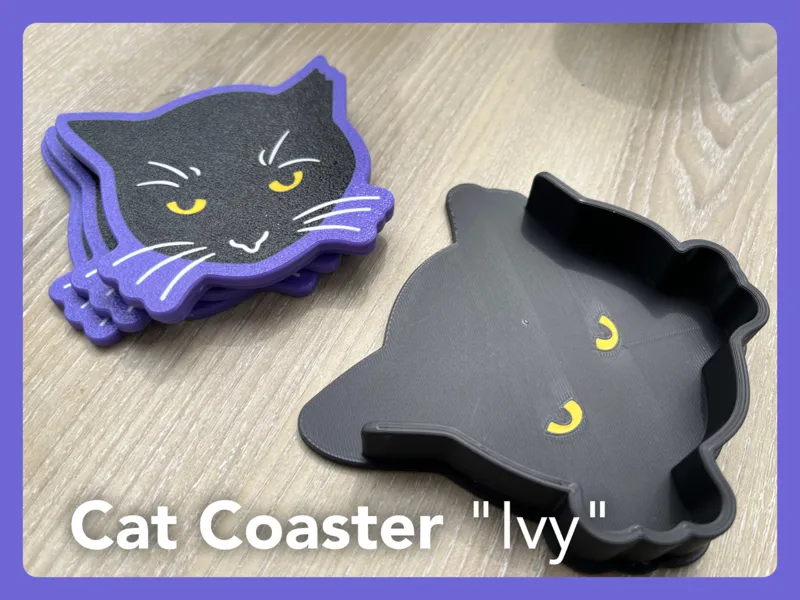 Cat Coasters with Holder – Purr-fect Decor!