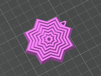 一体打印可动八芒星钥匙扣(Flexible Eight point star Key Chain)
