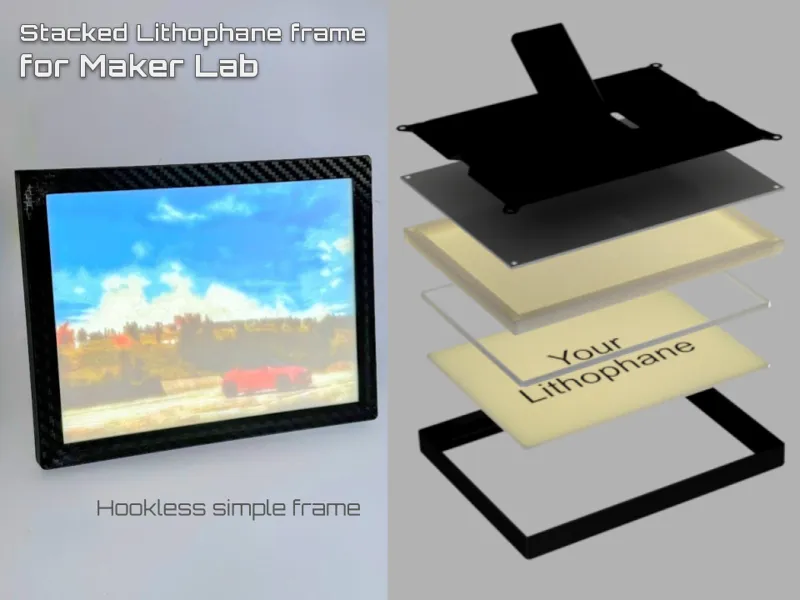 Stacked Lithophane frame for Maker Lab