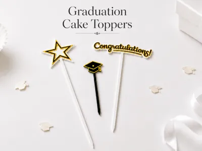 Graduation Cake Toppers & Flower Bouquet Picks