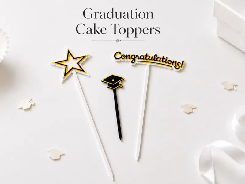 Graduation Cake Toppers & Flower Bouquet Picks