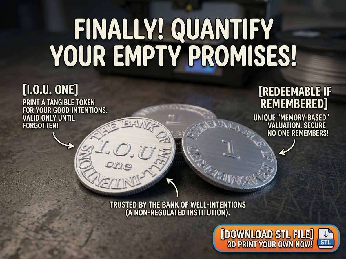 I.O.U. Coin – The Bank of Well-Intentions 
