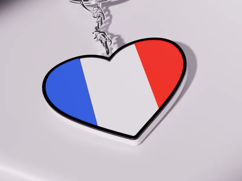 France Flag - Heart Shaped