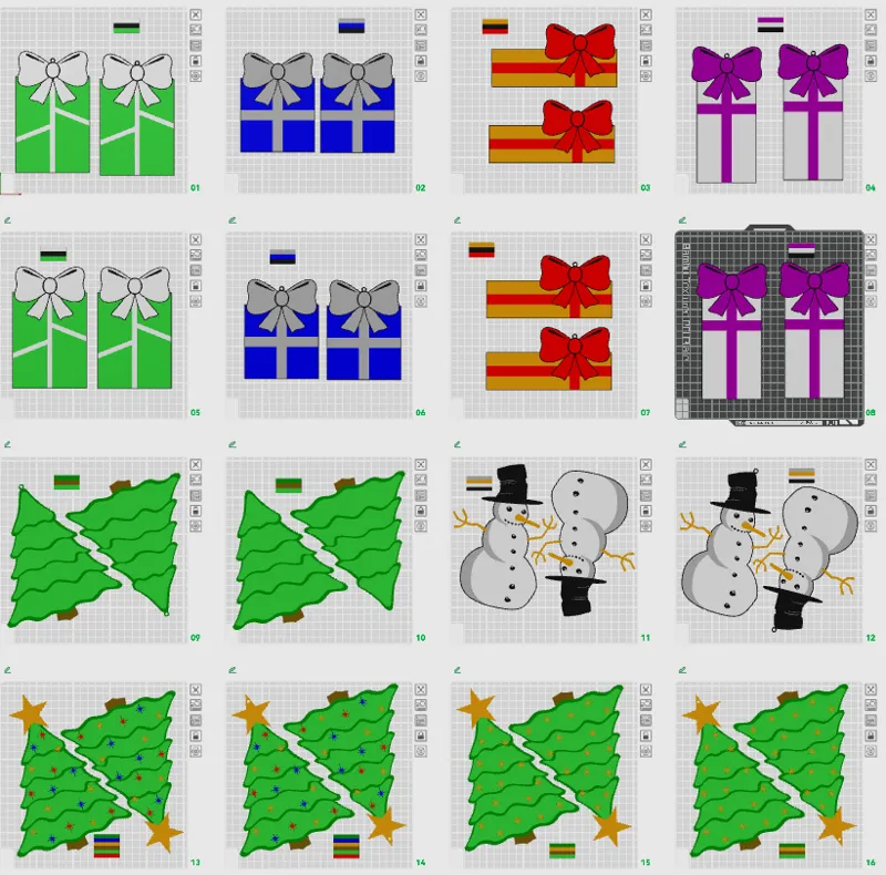 3 layer Christmas Decorations, present tags, and Ornaments