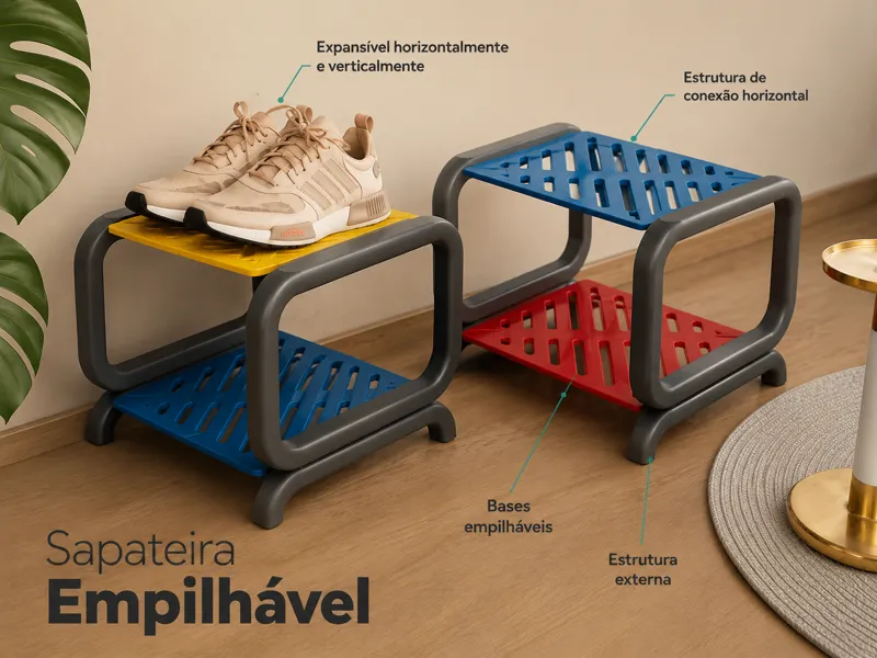 Sapateira Empilhavel (C/Pinos trava)