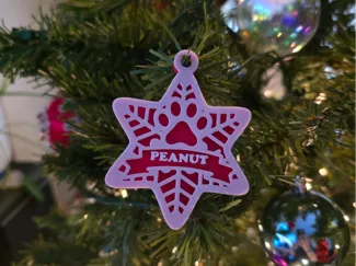 snowflake dog name ornament - customizable