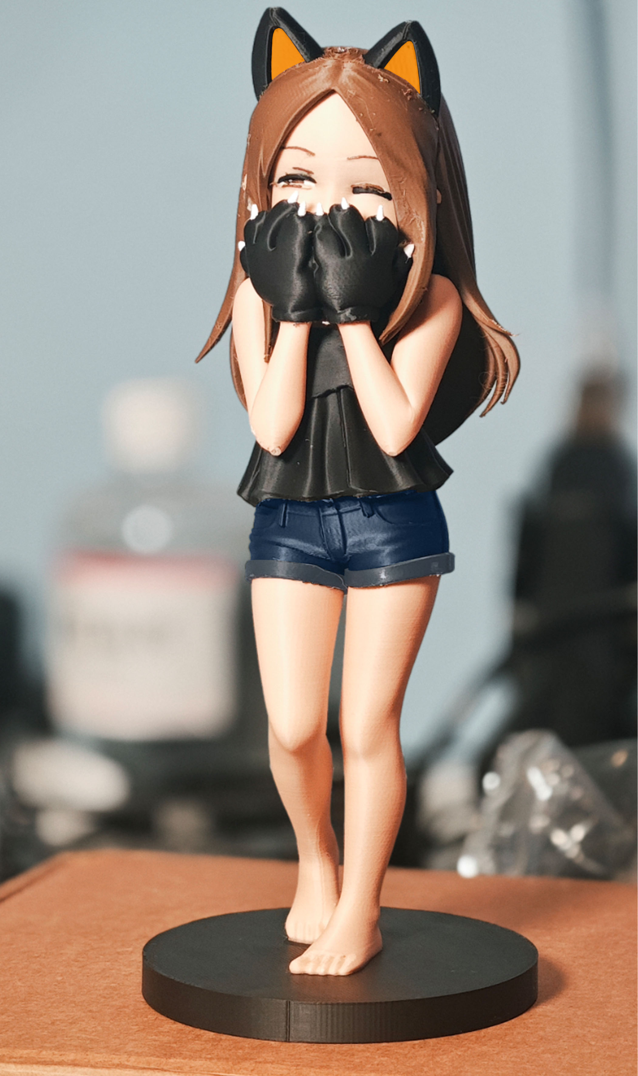 Miniatura 1 do modelo 3D 两个简单手办 《名侦探光之美少女》森亚露露卡 《擅长捉弄的高木同学》高木 已分件 易上色 多色打印