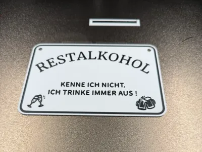 Residual Alcohol Party, Funny Sign 