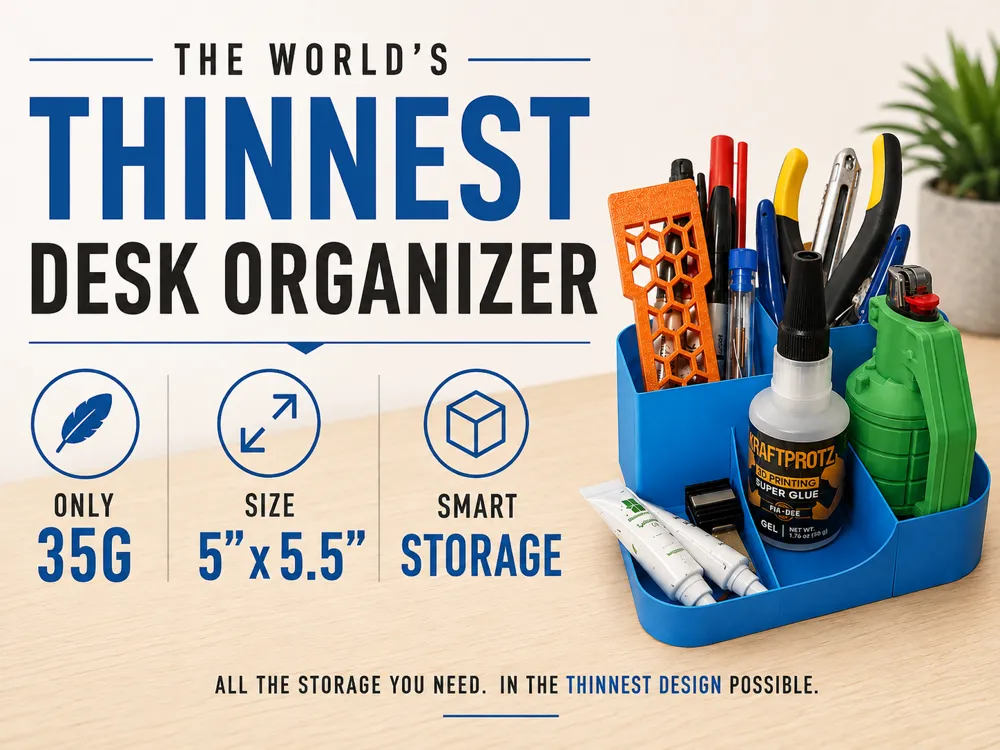 Organizador: World Thinnest Desk Organizer - Only 35g. Referencia del modelo original.
