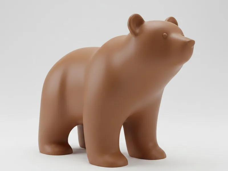 Minimalist Smooth Bear - Elegant Modern Design