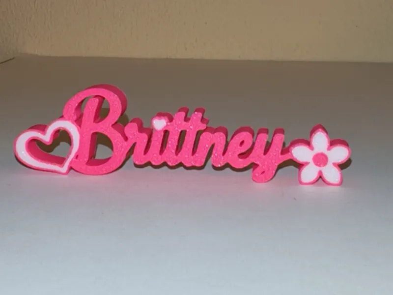 Brittney, scritta da appoggio con nome