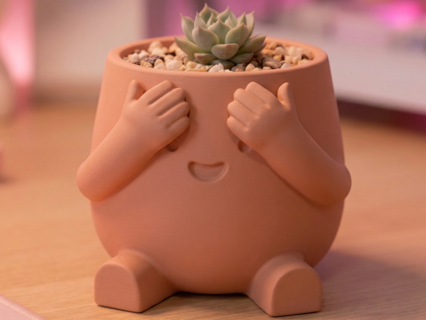 "Shy Ben" Peek-a-Boo Planter - Cute Desk Decor