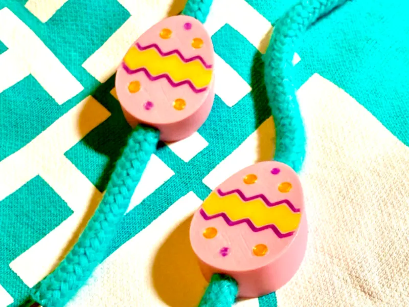 Easter Egg Drawstring Beads 