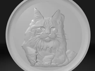 Maine Coon Round Sculpture