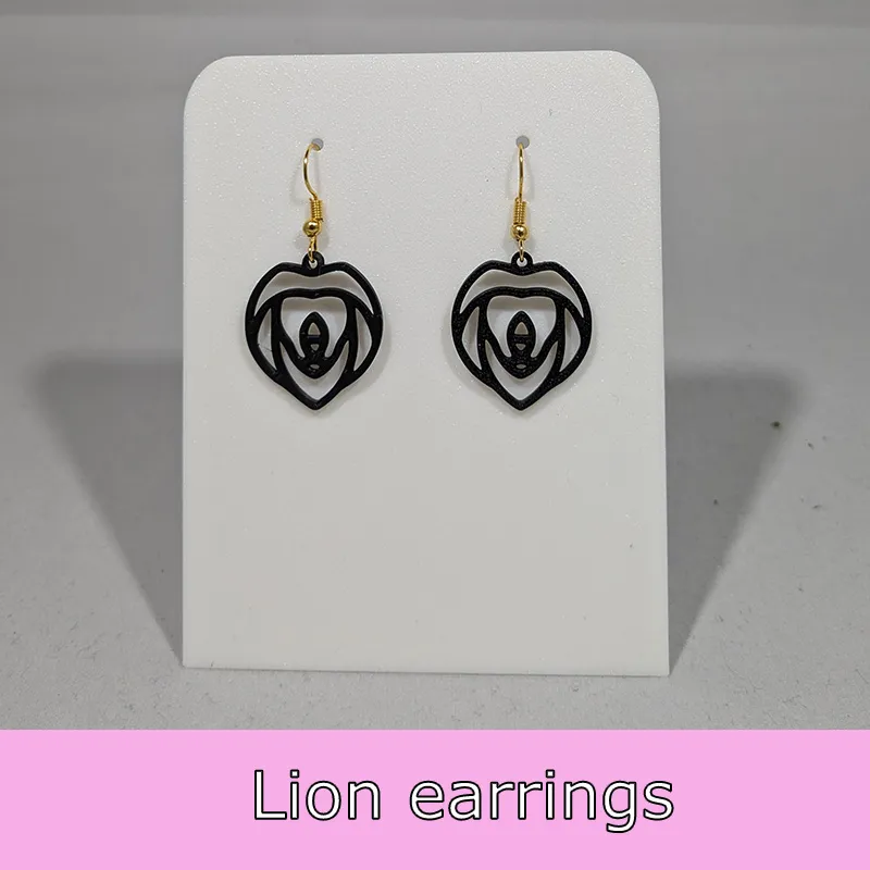 Lion earrings view 3