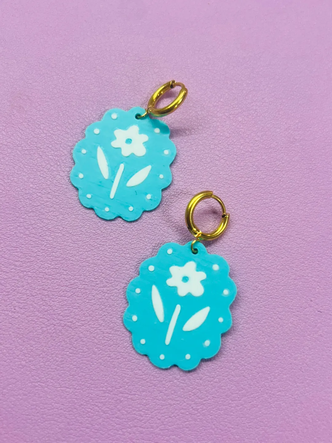 Pendientes flor view 2