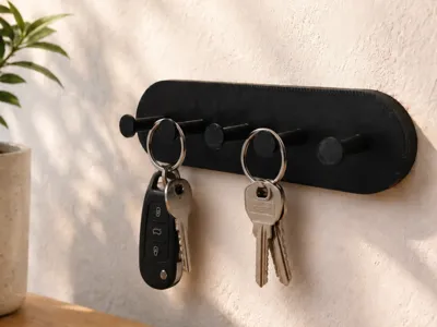 Minimalist 5-hook wall key holder
