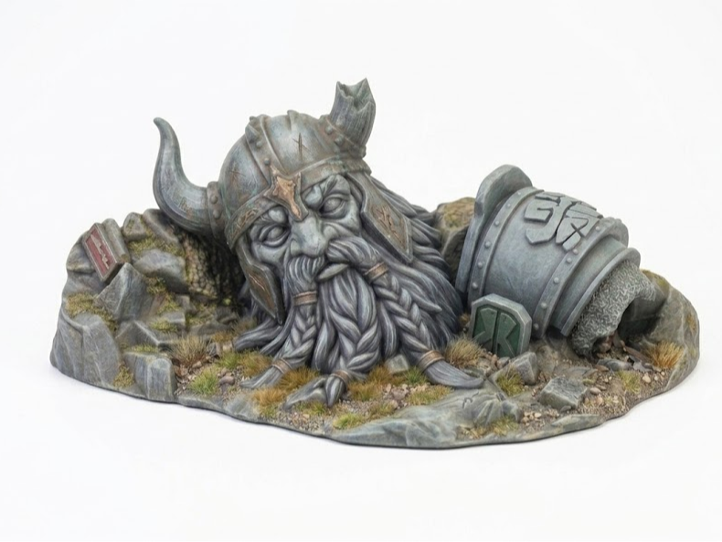 Fallen Dwarf King Statue Tabletop Wargames Terrain