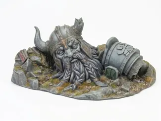 Fallen Dwarf King Statue Tabletop Wargames Terrain
