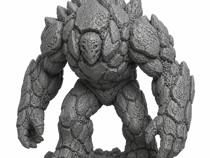 Runestone Colossus – Stone Golem Miniature