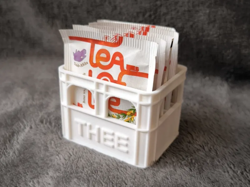 Tea bags holder with label - tea crate, tea holder