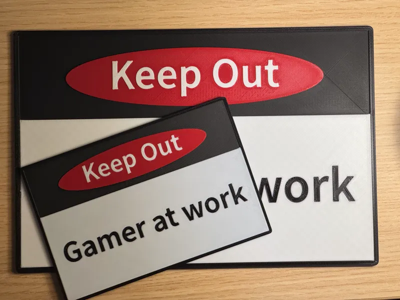 Sign: Keep Out. Gamer at work