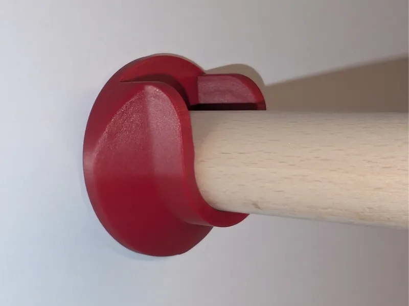 Wardrobe bar holder/bracket (parametric, 1 screw)