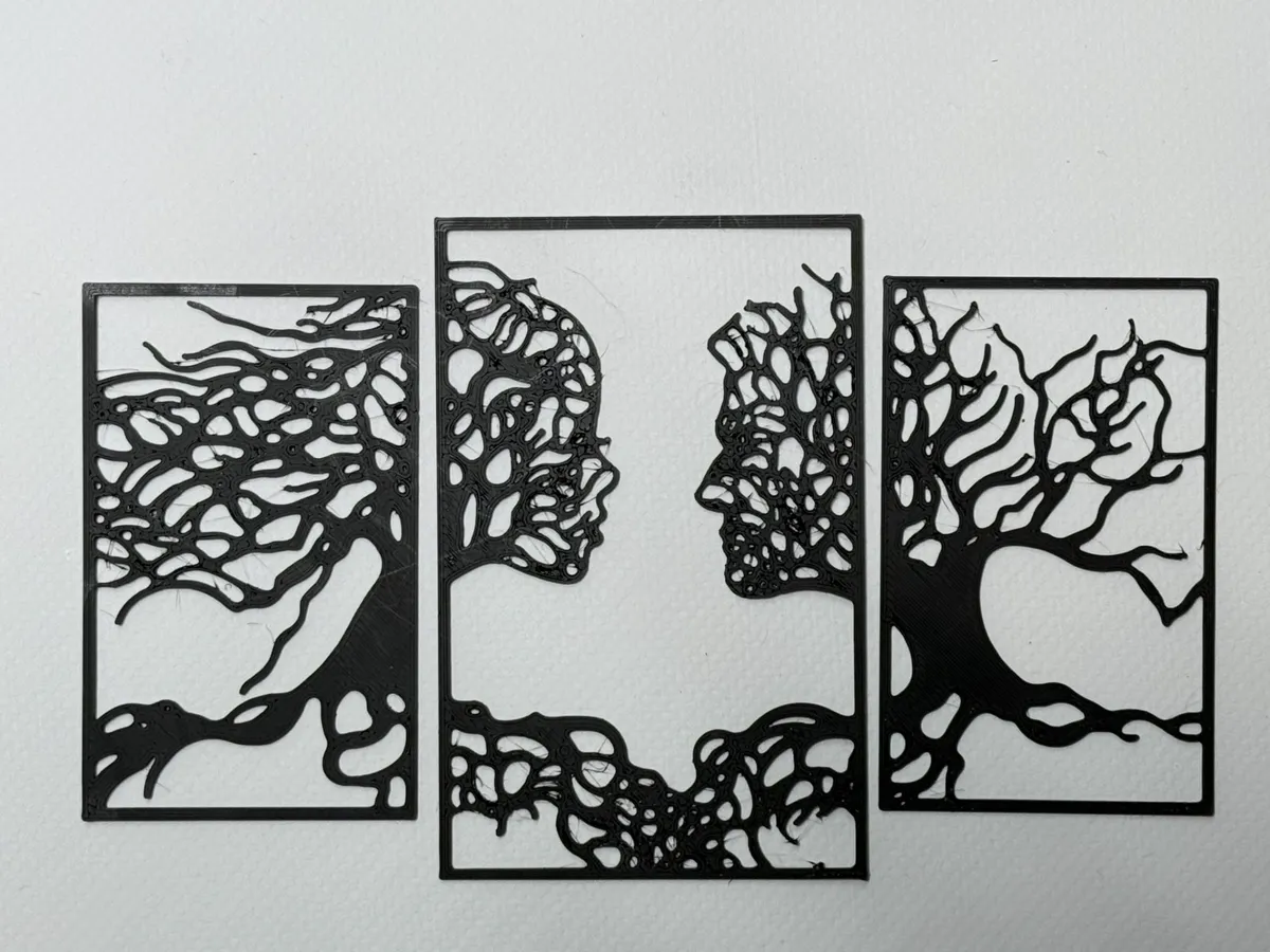 Silhouette homme et femme en 3 parties - décoration murale
