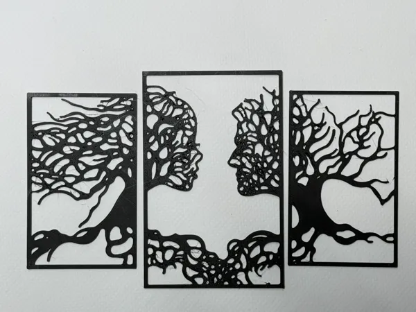 Silhouette homme et femme en 3 parties - décoration murale