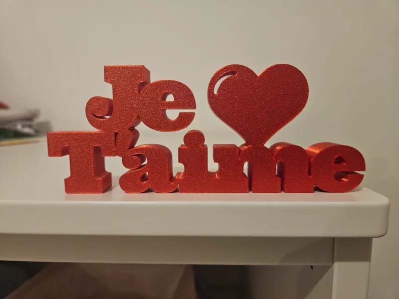 Je t'aime cœur saint valentin