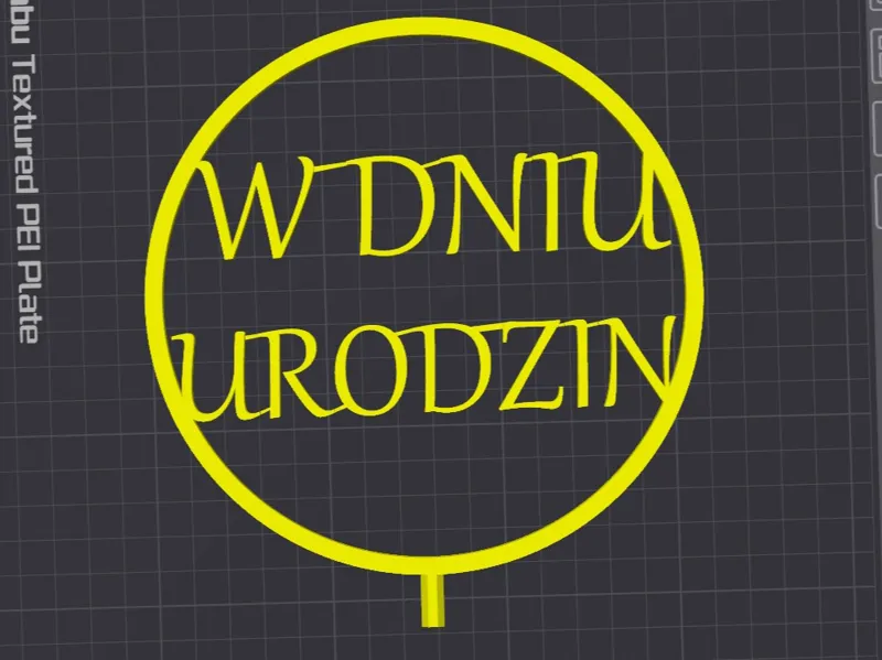 Topper "W DNIU URODZIN"
