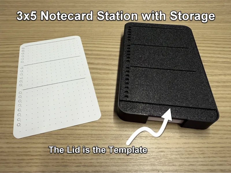 3x5 Notecard Template with Storage