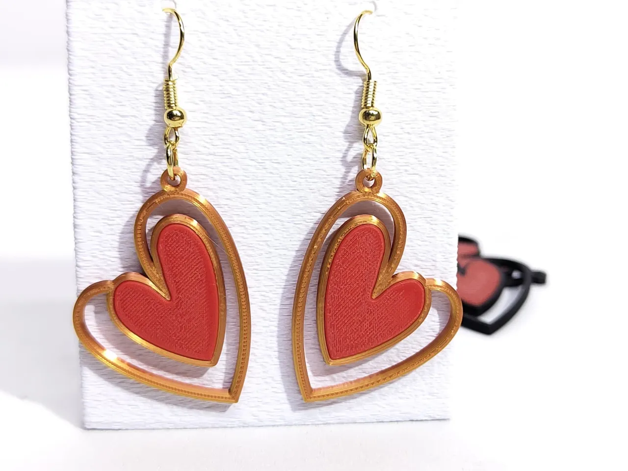 Double Heart style earrings jewelry Love view 4