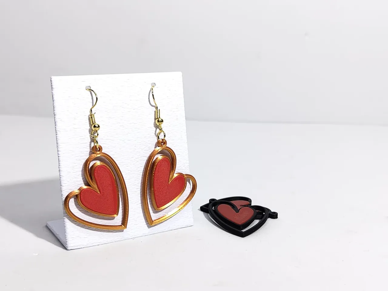 Double Heart style earrings jewelry Love view 3
