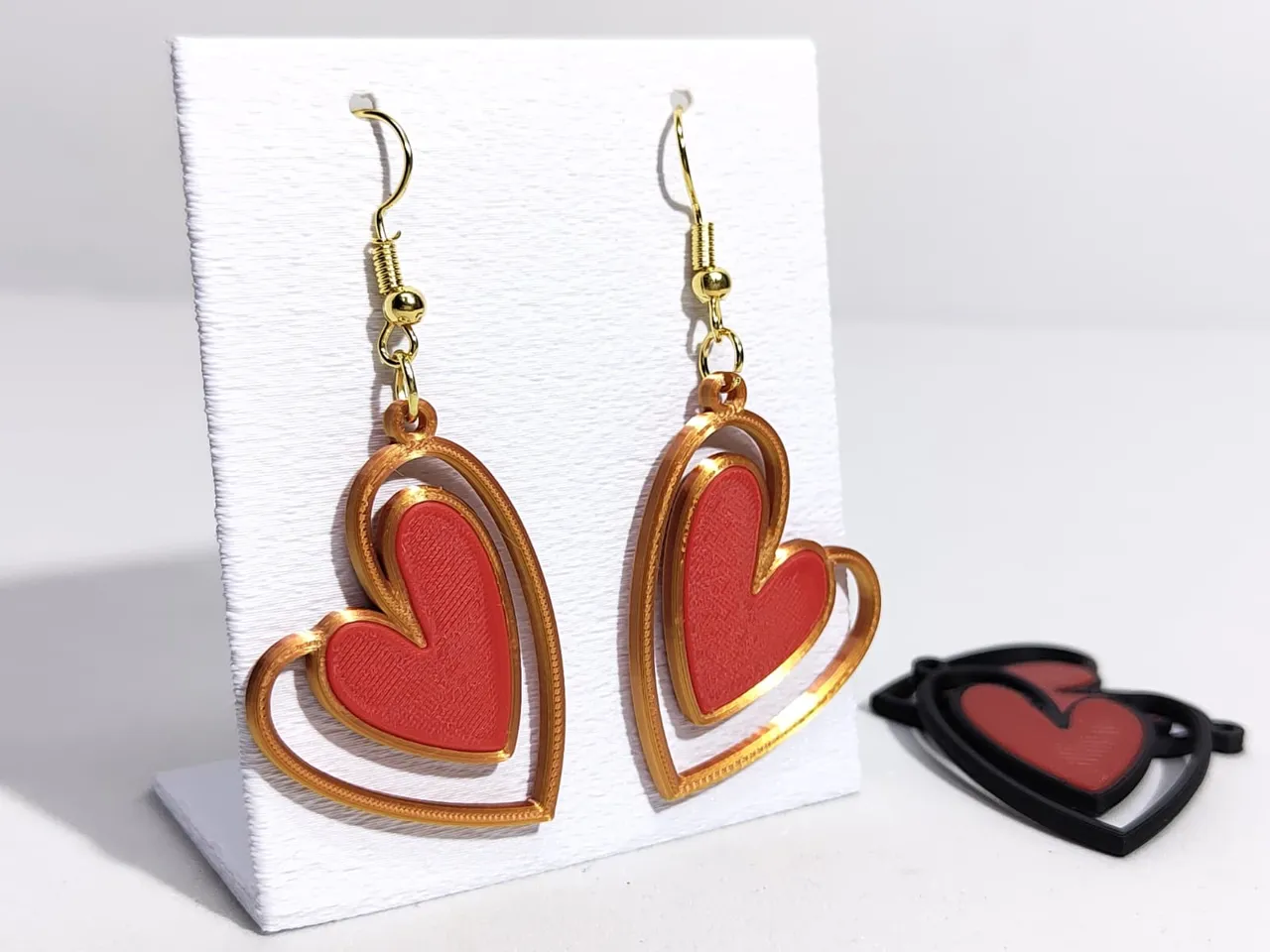 Double Heart style earrings jewelry Love view 2