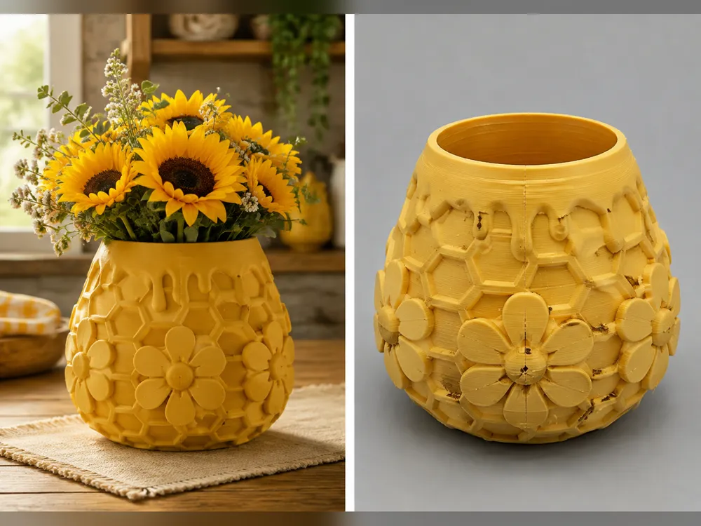 Jarrón decorativo: Honeycomb Flower Vase. Referencia del modelo original.