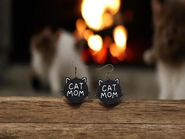 Cat mom earrings