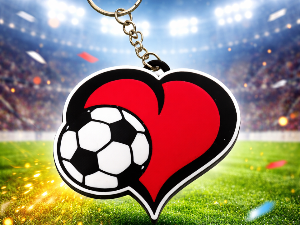 love soccer keychain