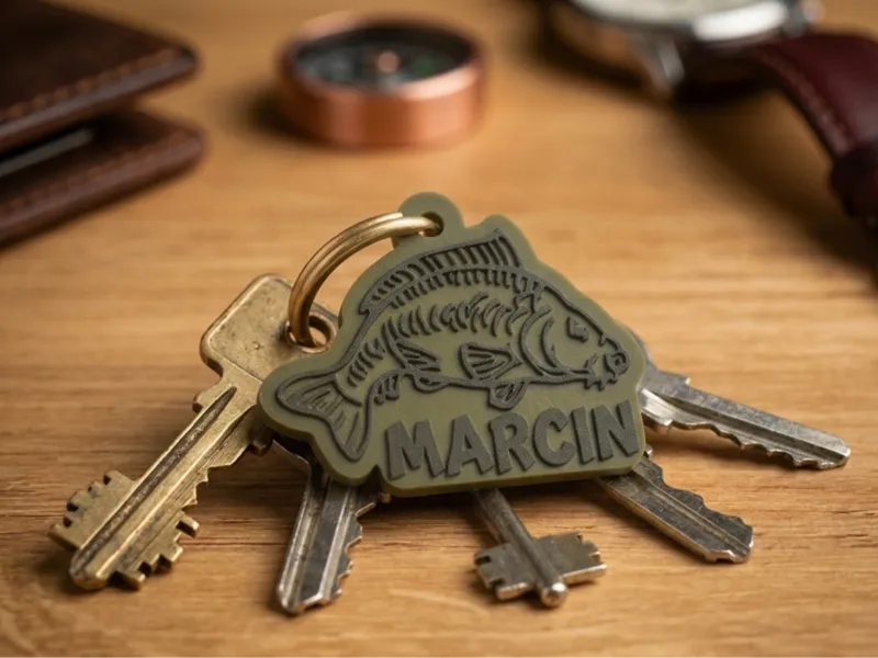 carp fishing personalized keychain