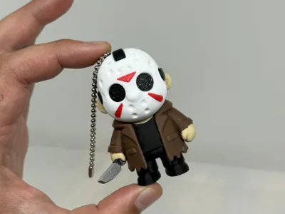 Chaveiro Jason Voorhees (Sexta-Feira 13) - Miniatura 3D Jaqueta Marrom