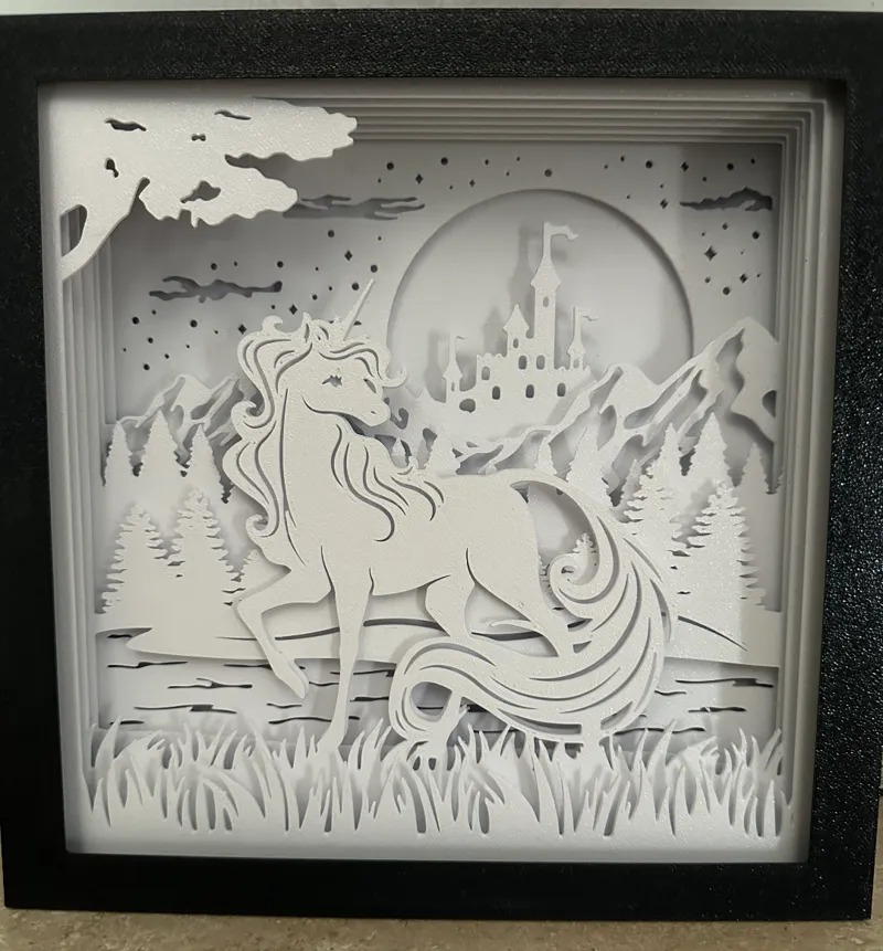 Unicorn LED Shadow Box