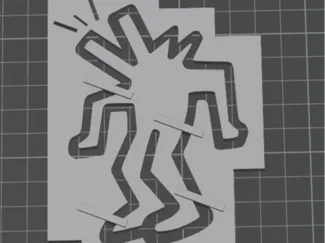 keith haring dog pochoir