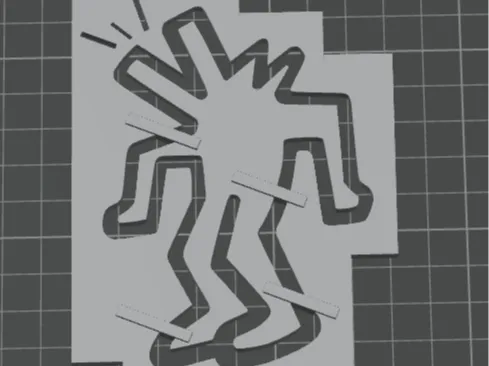 keith haring dog pochoir