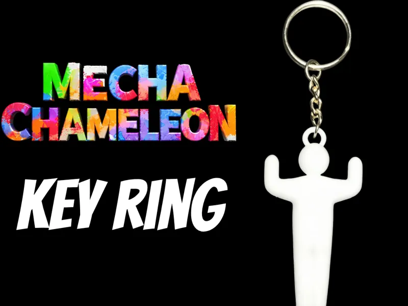 Mecha Chameleon Character Keychain
