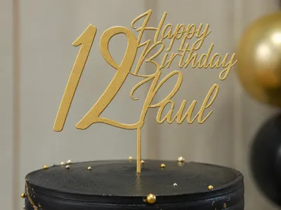 12th Birthday Cake Topper – Happy Birthday Paul