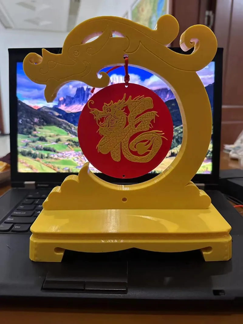 汉玉龙环龙福春节摆件