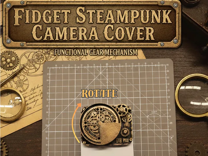 Fidget Steampunk Camera Cover – Functional Gears