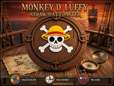 Luffy One piece - Straw Hat Coaster | NO AMS & AMS