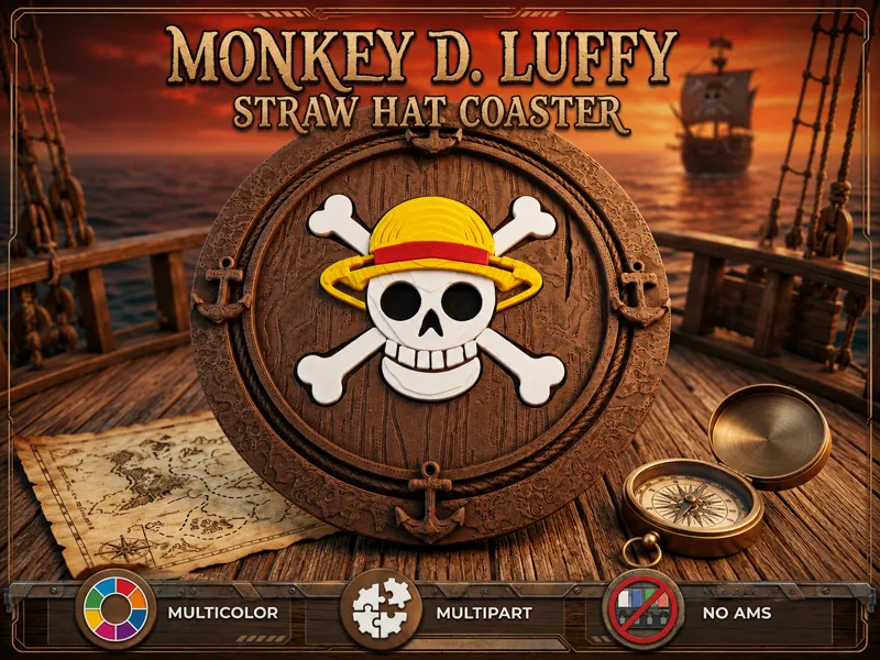 Luffy One piece - Straw Hat Coaster | NO AMS & AMS